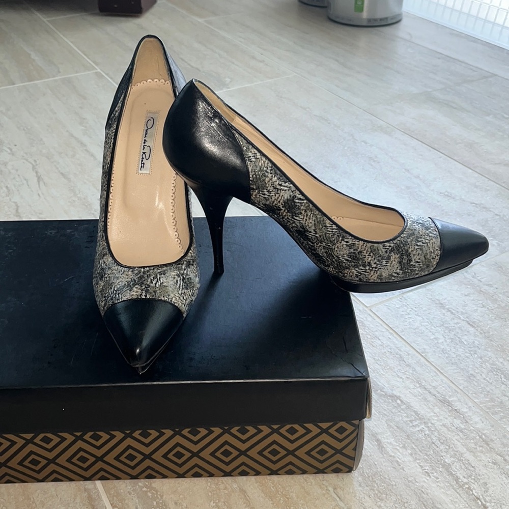 Oscar de la Renta gorgeous leather Vero cuoio pump size 39
